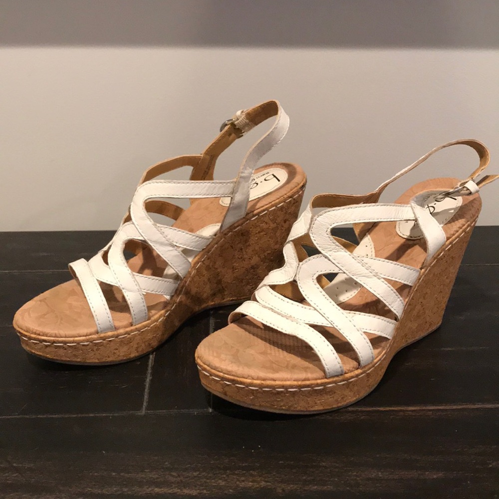 BOC Born Concepts white cork wedge
